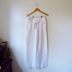 Banana Republic White Tie-Waist Trousers